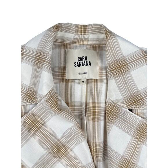 Cara Santana Collection - “She Loves the Attention” Plaid Trench in Cream and Be - Picture 2 of 4